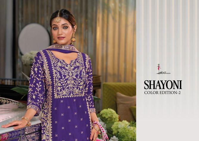 Shayoni Colour Edition 2 By Eba Chinon Embroidery Readymade Suits Suppliers In India